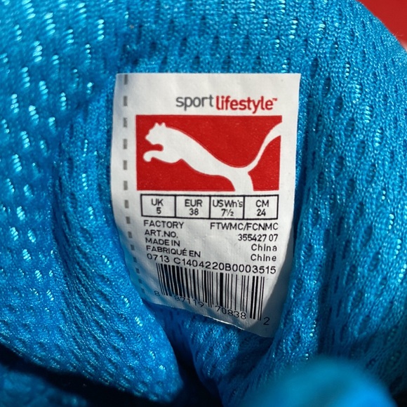 Sky wedge Puma sneakers Hawaiian ocean size 7 1/2 - Picture 4 of 6